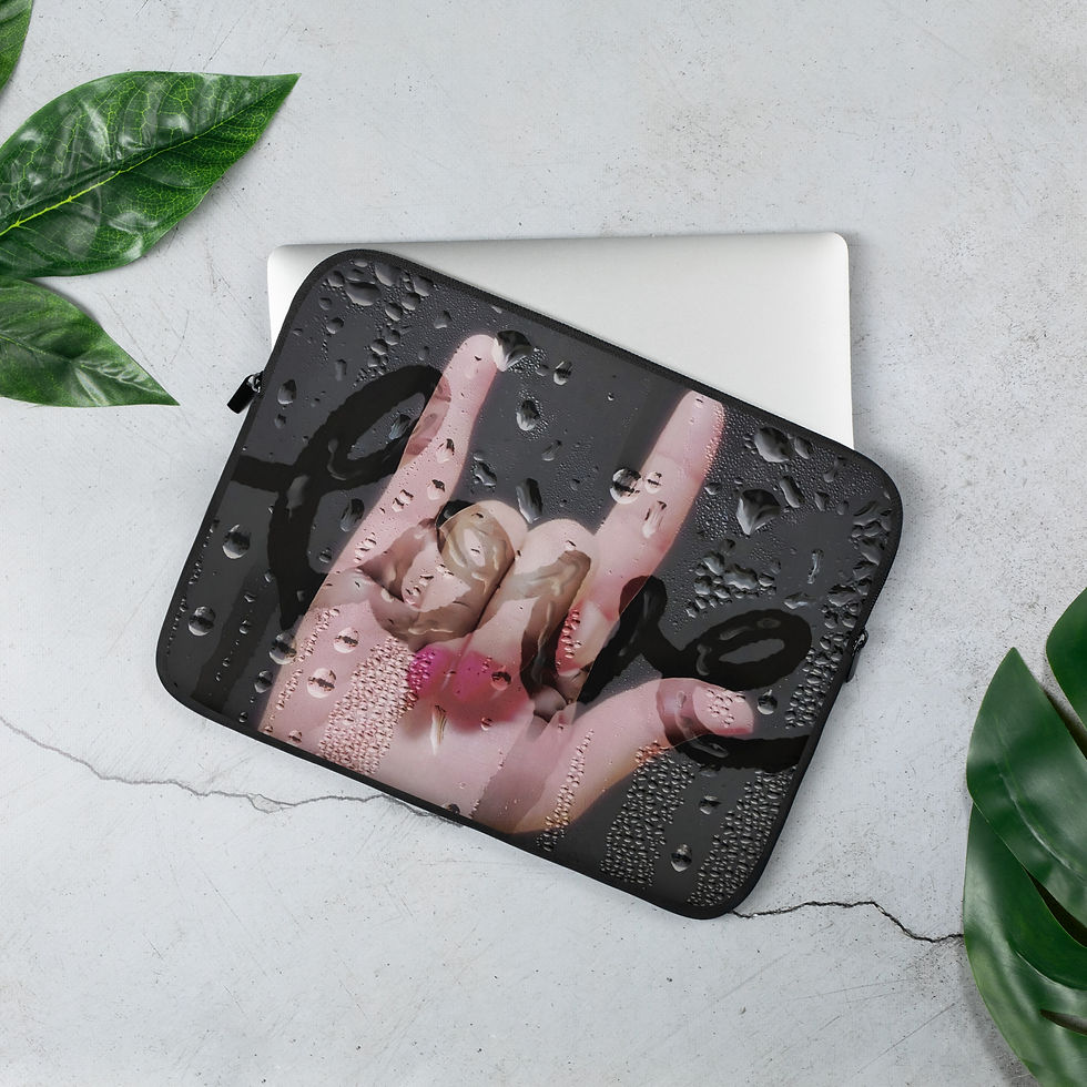 ASL ILY - raining word love: Laptop Sleeve