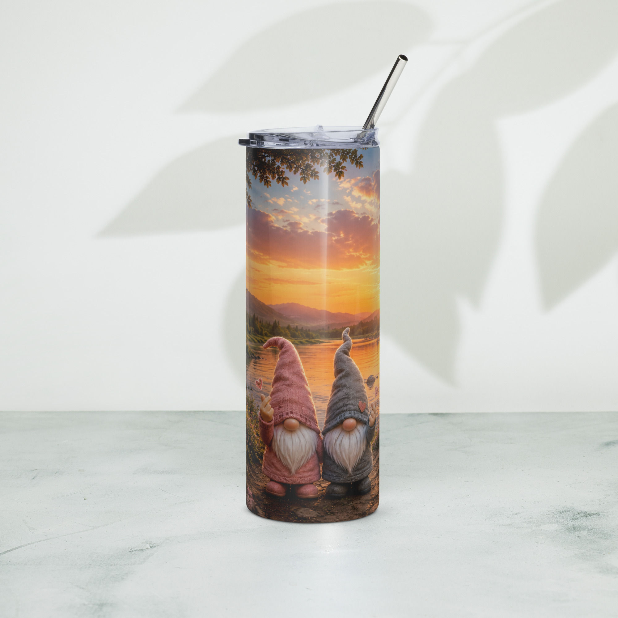 Gnomes Korean Love hand - Steel Tumbler