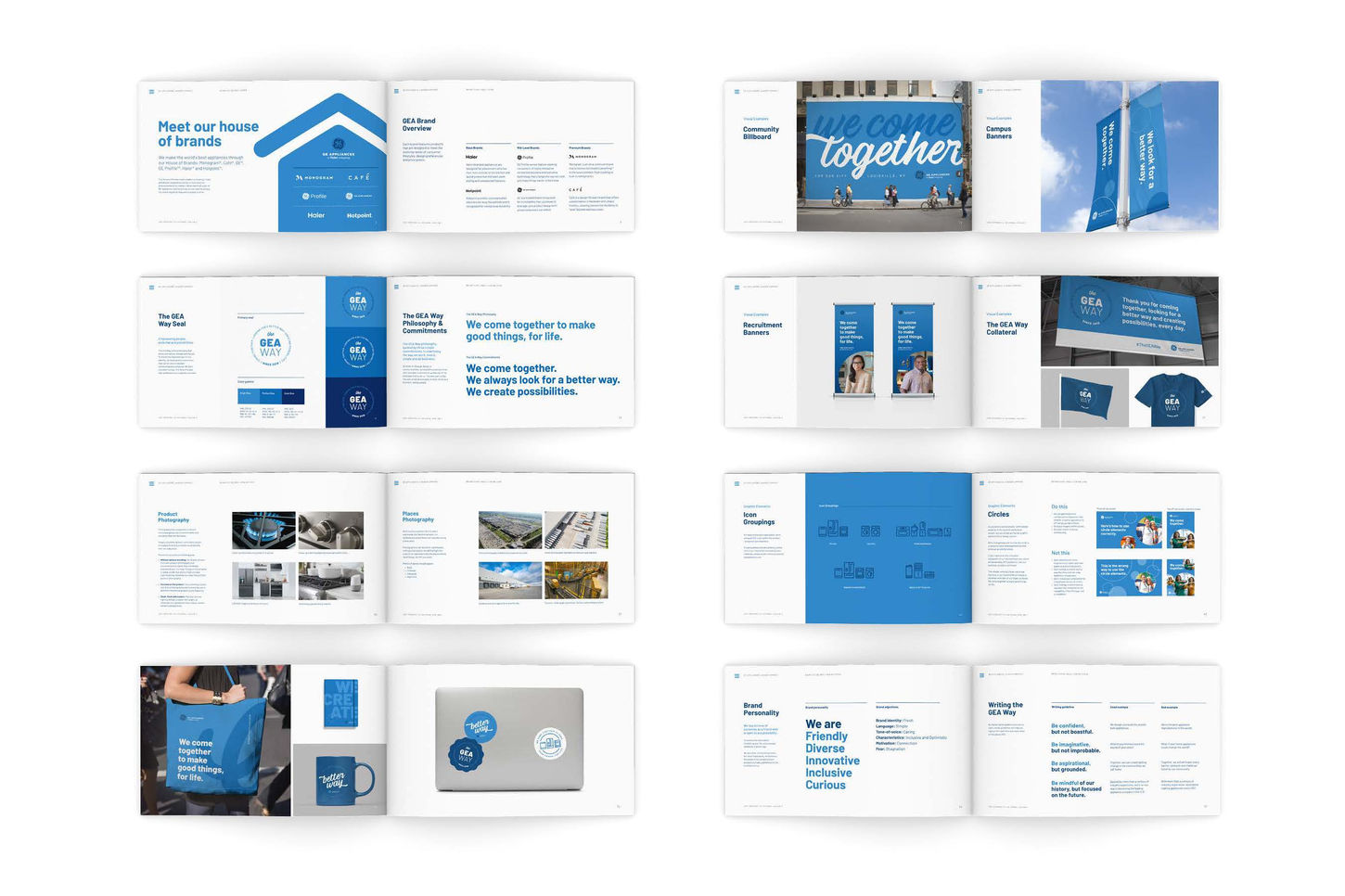 GE Appliances Grand Guidelines booklet pages mockup