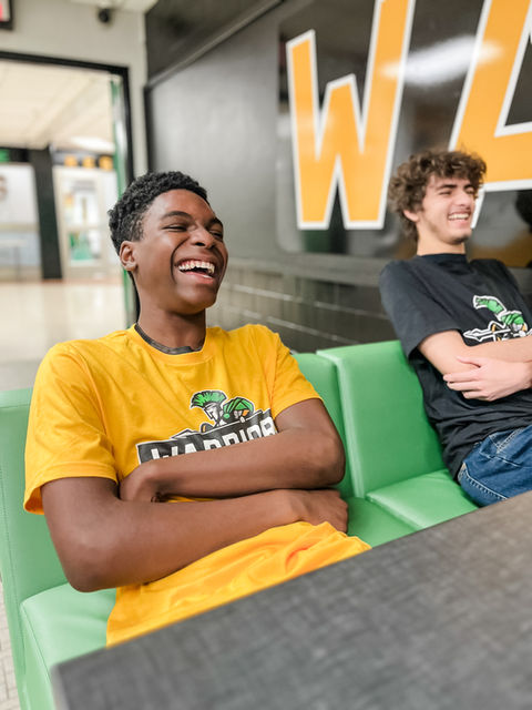 Smiling student in Western Middle School Warriors tshirt