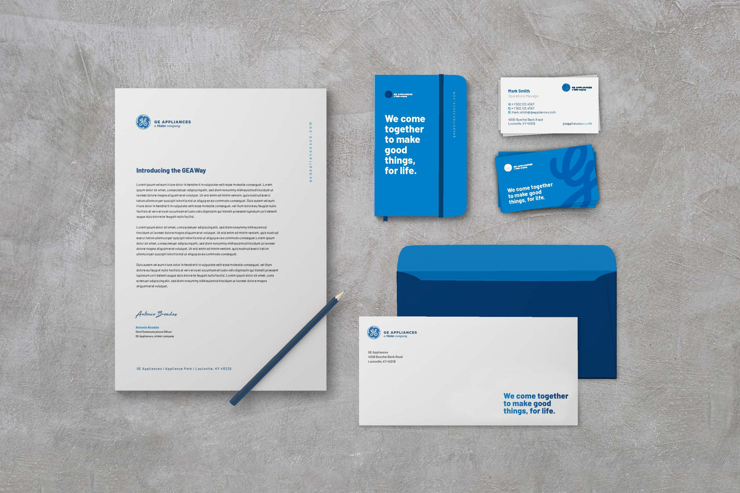 GE Appliances branded stationary mockup