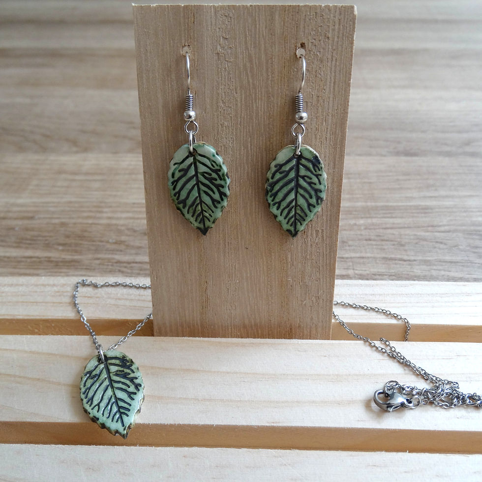 Thumbnail: Ketting keramiek blad - klein