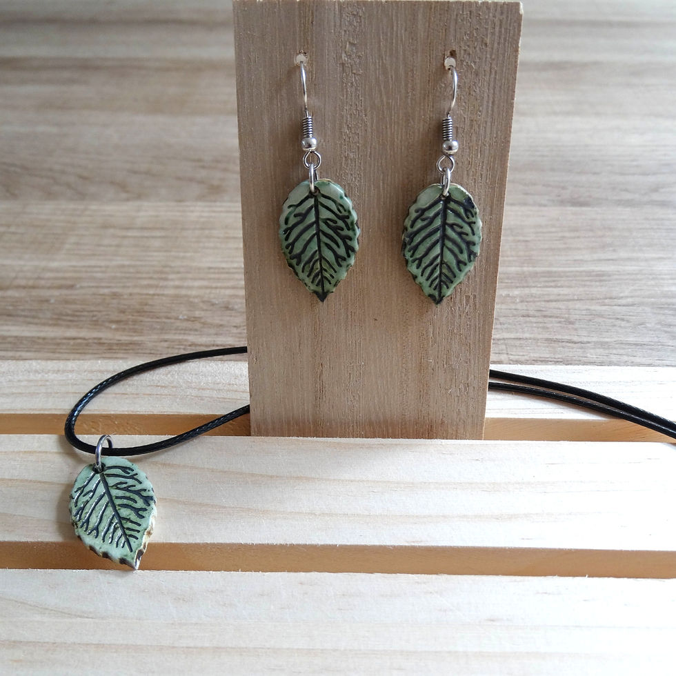 Thumbnail: Ketting keramiek blad - klein