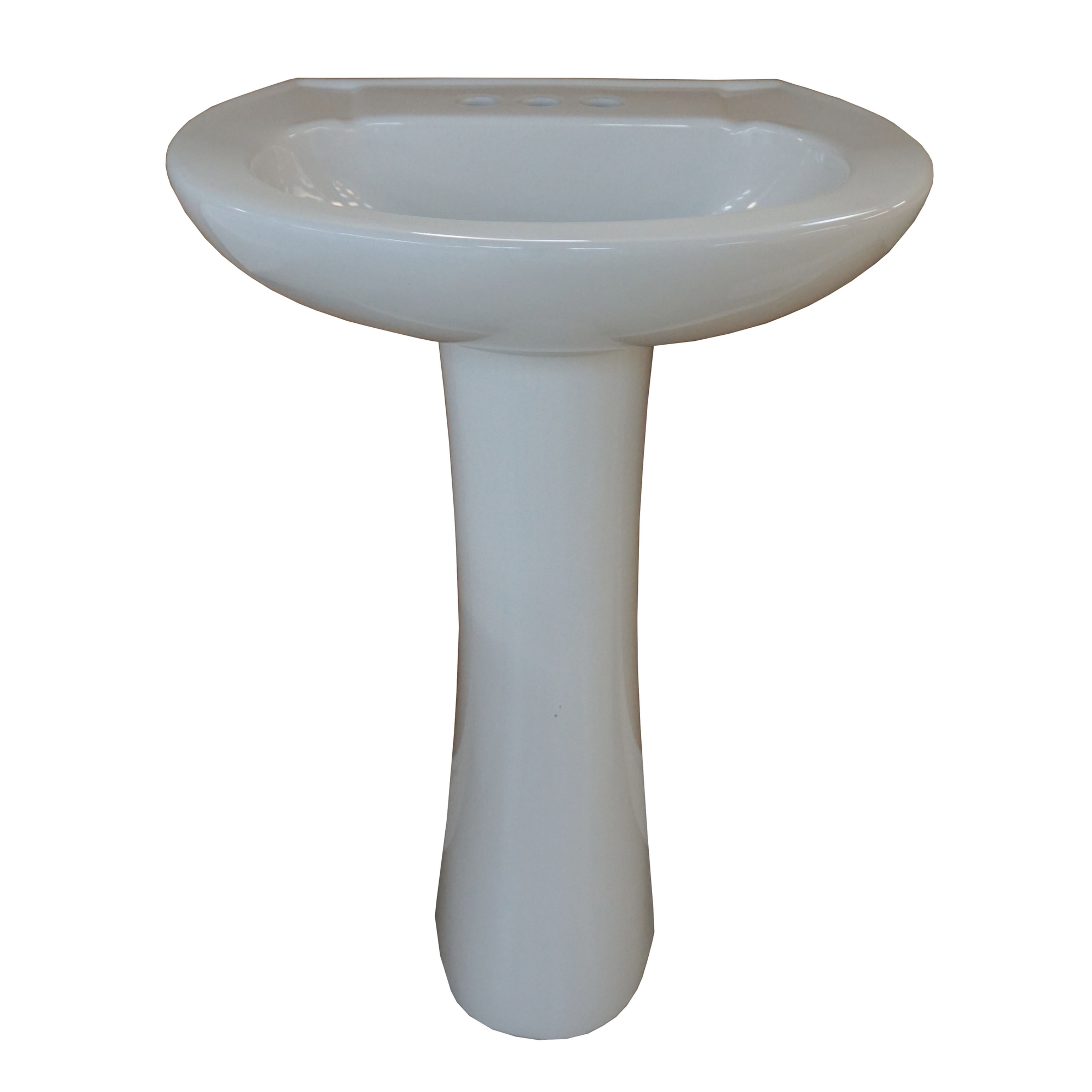 White Pedestal Sink - LP3300