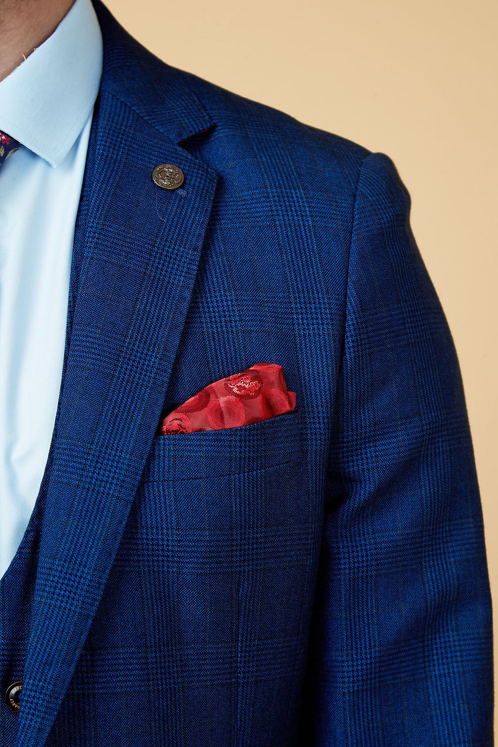 Thumbnail: MARC DARCY Royal Blue Check 3 Pc Suit