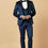 Thumbnail: Navy Jacquard Tuxedo 3 Pc Suit
