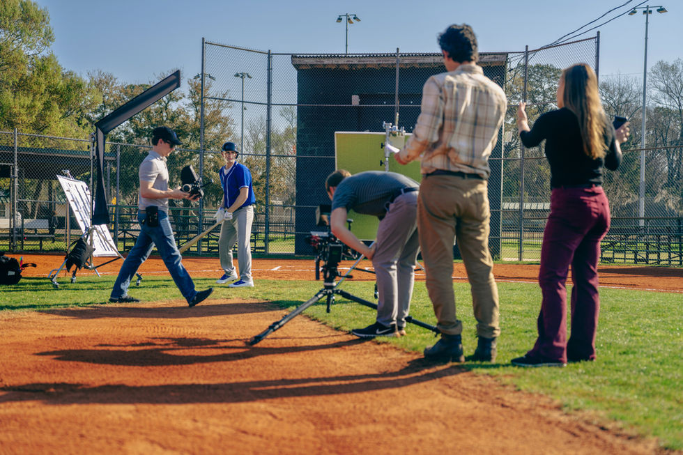 Commercial Baseball video production Charleston, SC for Echo Electric new brand launch, BTS photos of our team Motion Filmworks
