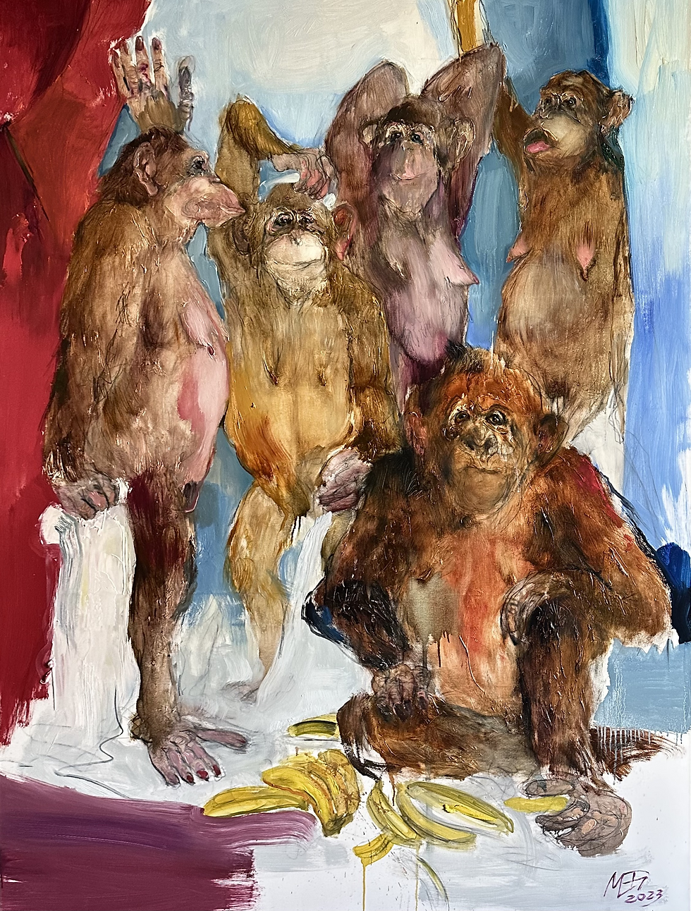Meda Norbutaitė Les Demoiselles, 2023 Drobė, aliejus 200x150 cm Artūro Moisiejenko nuotr