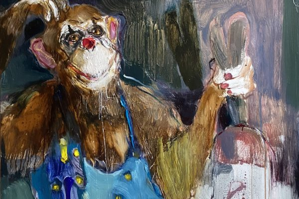 Meda Norbutaitė Klounada. Identiteto paieška, 2022 Drobė, aliejus 100x100 cm Arūno Balténo nuotr