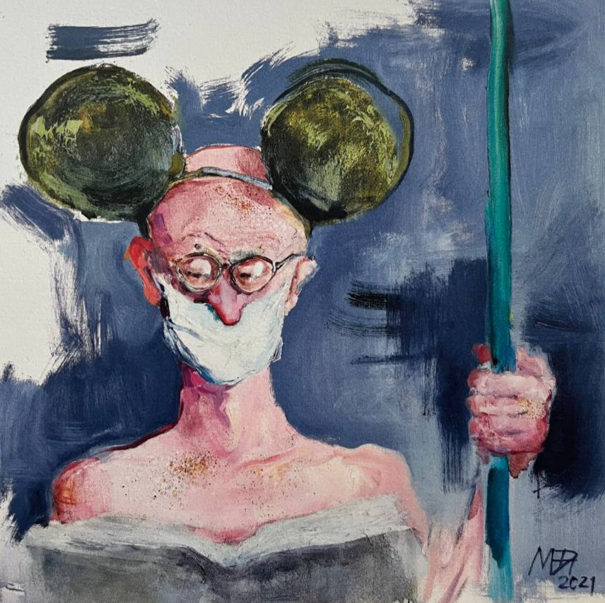 Meda Norbutaitė Metro į Disneilendą, 2021 Drobė, aliejus 70x70 cm Artūro Moisiejenko nuotr.