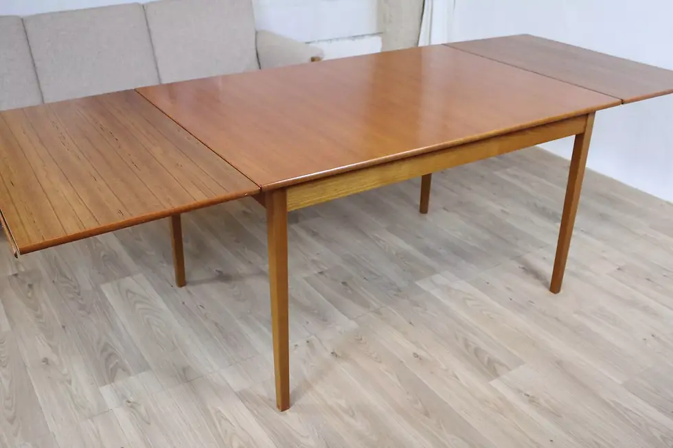 Miniature : rallonges ouvertes table a manger scandinave vintage teck