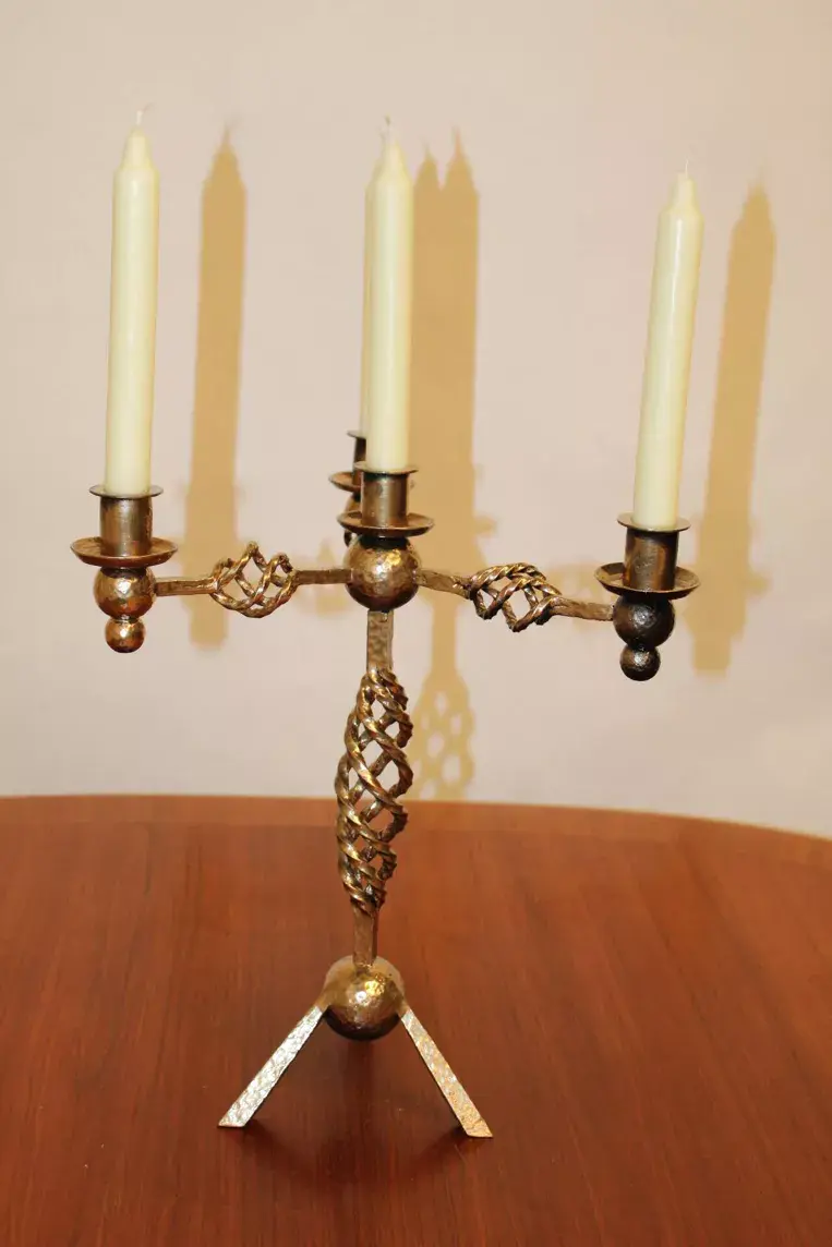 Miniature : Chandelier à 5 bougies métal peint en or Danemark