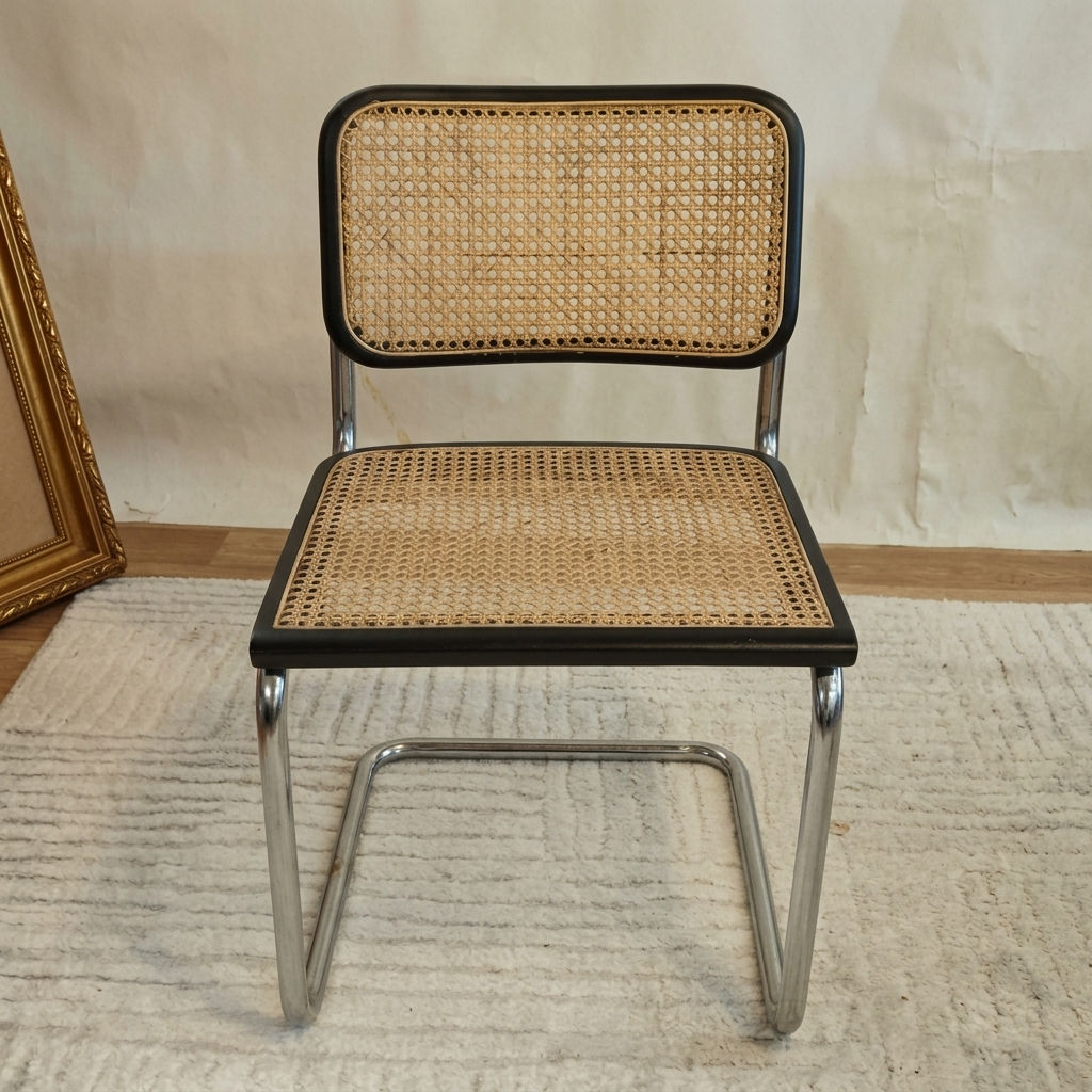 Chaise Cesca B32 noire de Marcel Breuer, Italie