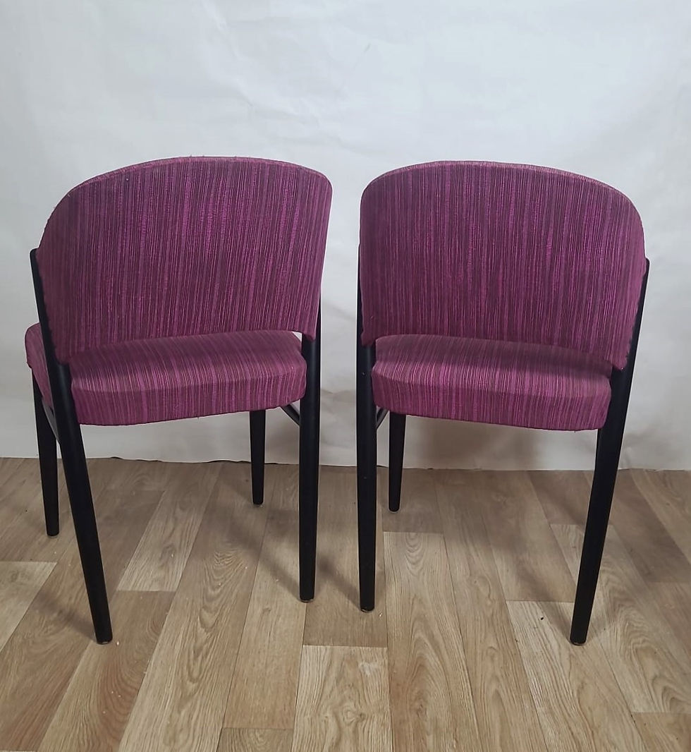 Miniature : Lot de 4 chaises vintage tissu violet
