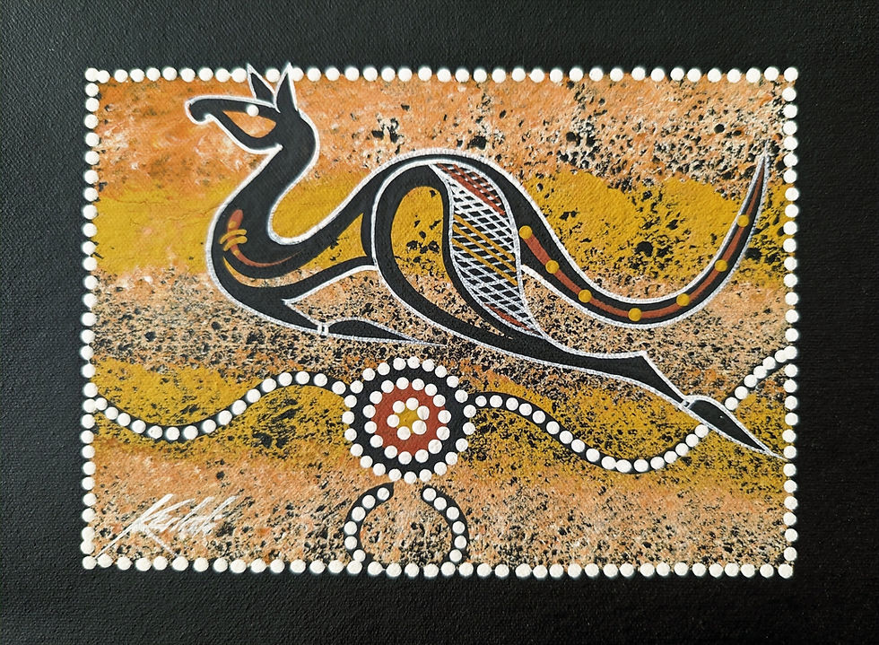 Thumbnail: ABORIGINAL ARTWORK HANDMADE KANGAROO