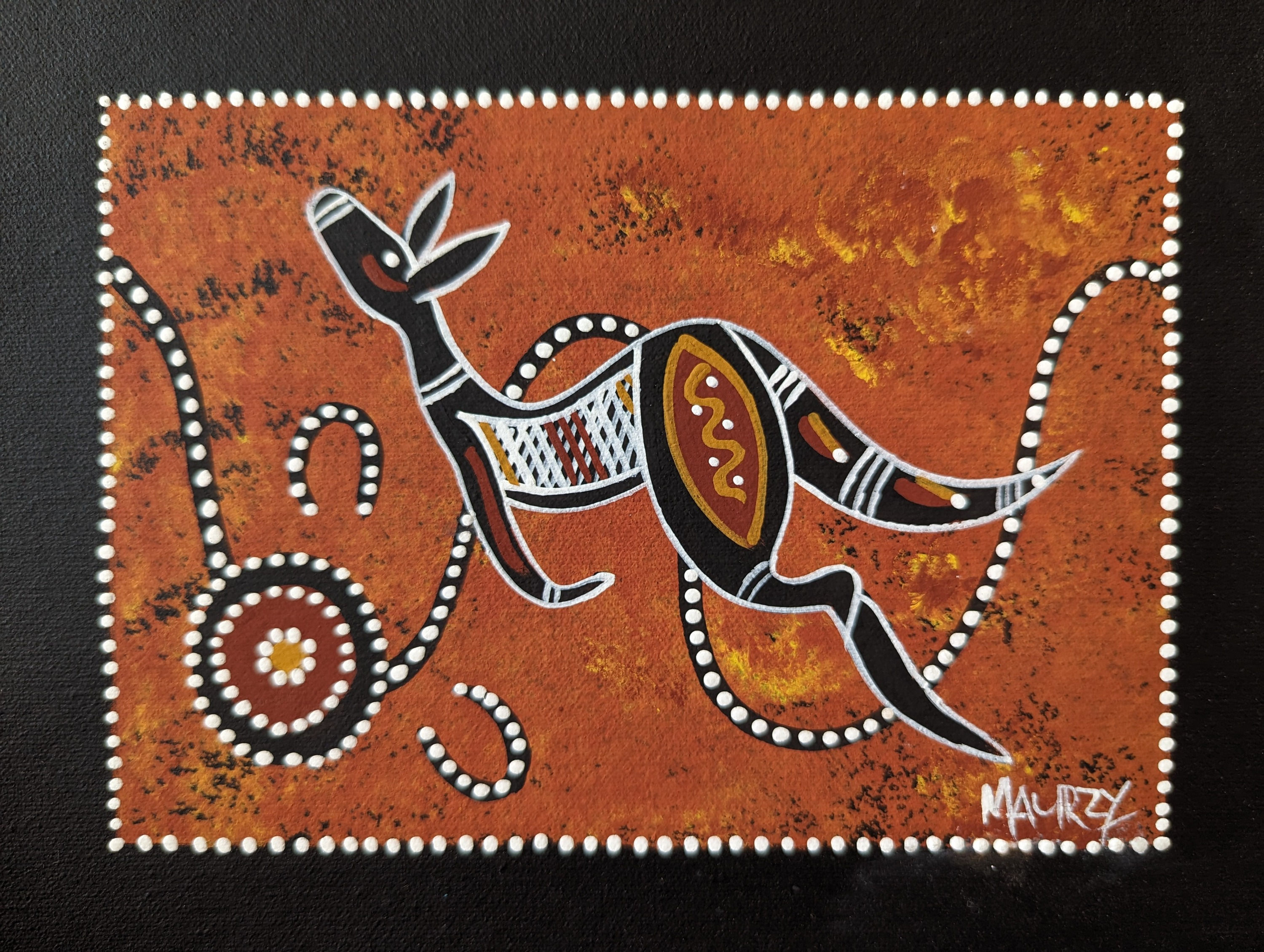 ABORIGINAL ARTWORK HANDMADE KANGAROO