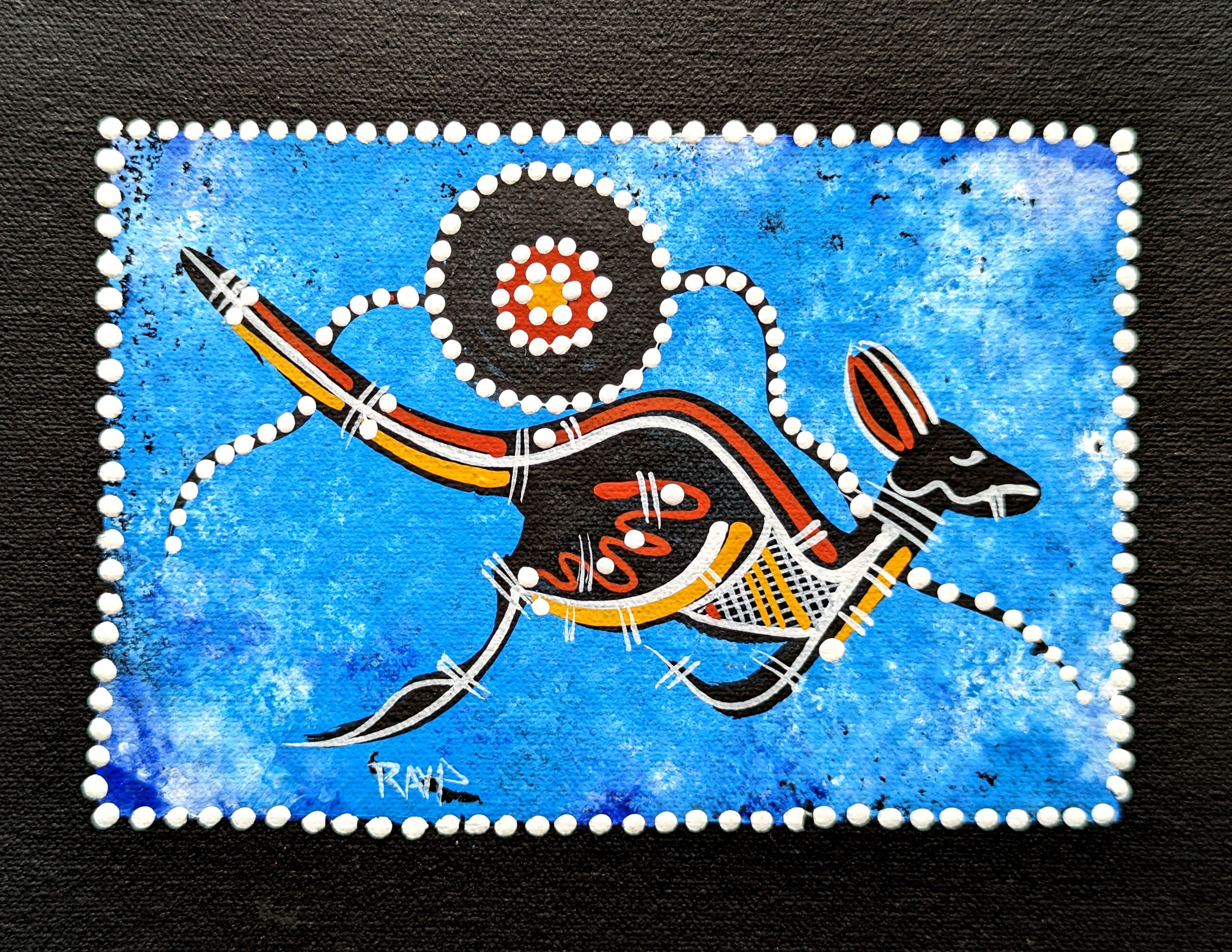 ABORIGINAL ARTWORK HANDMADE KANGAROO