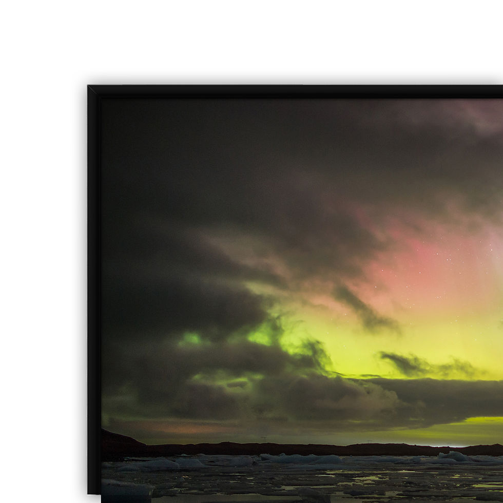Thumbnail: Iceland pink and purple northern lights with reflection