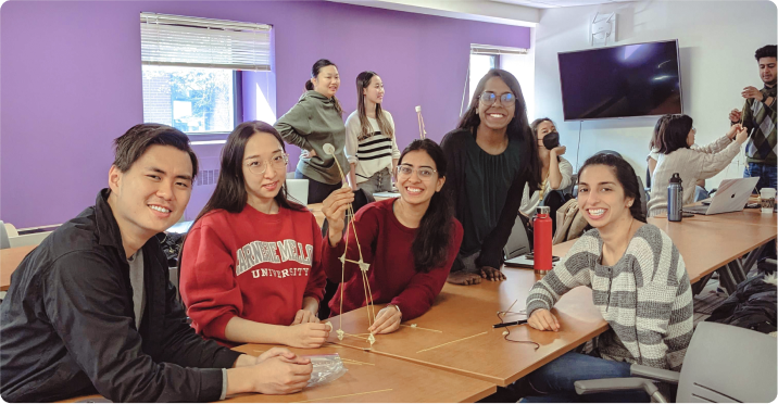 Trying to make a tower with spaghetti and marshmallow