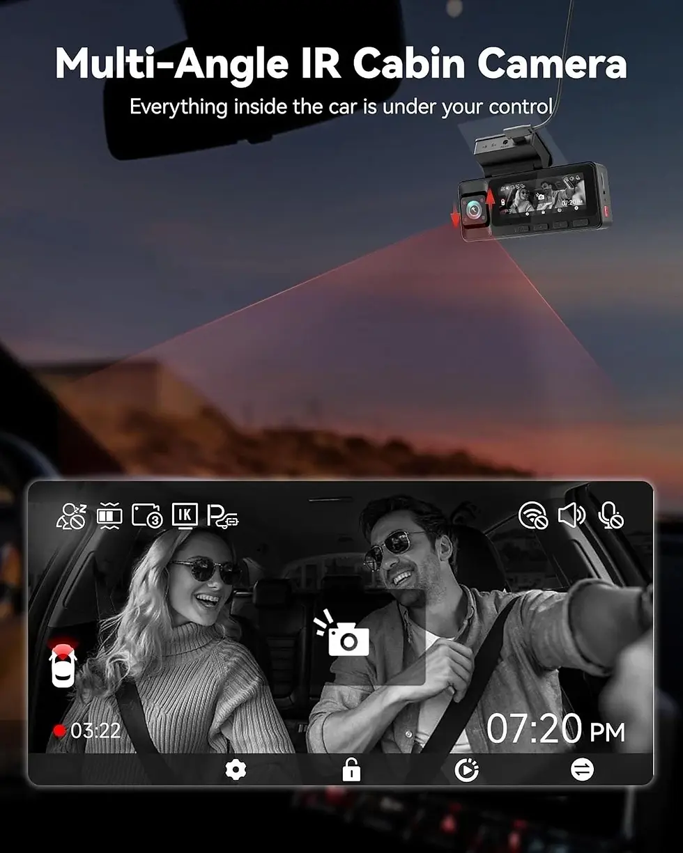 Thumbnail: REDTIGER 2.5K Front, Rear & Cabin Dash Cam 32GB Inc Hardwire Kit