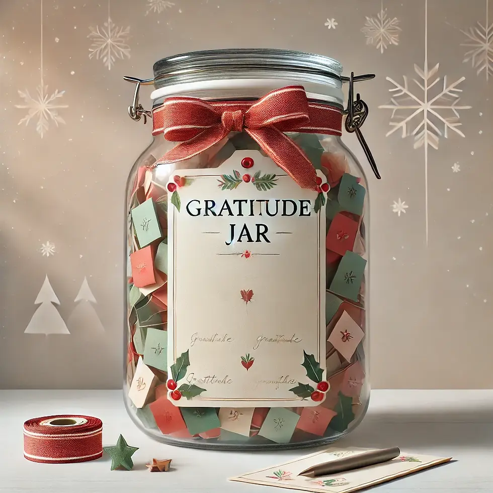 a Jar to put family notes about what you are grateful for during the holidays. 