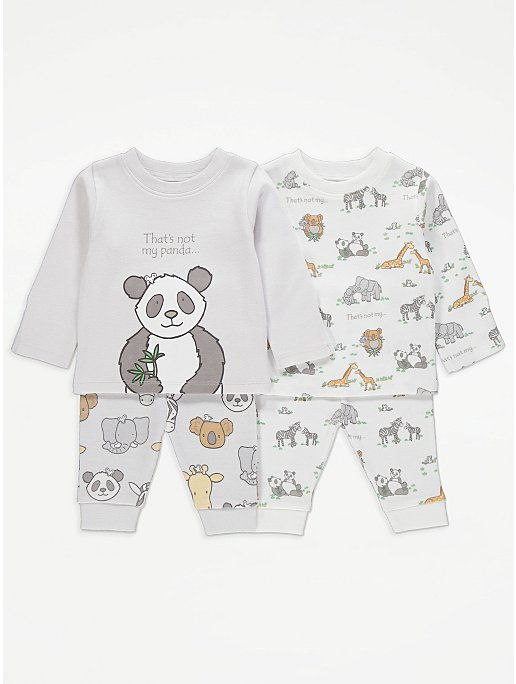 2 Pack Panda Pyjamas