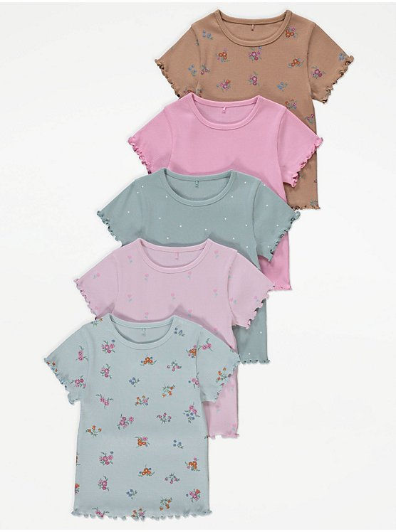 5 Pack Ribbed T-Shirts