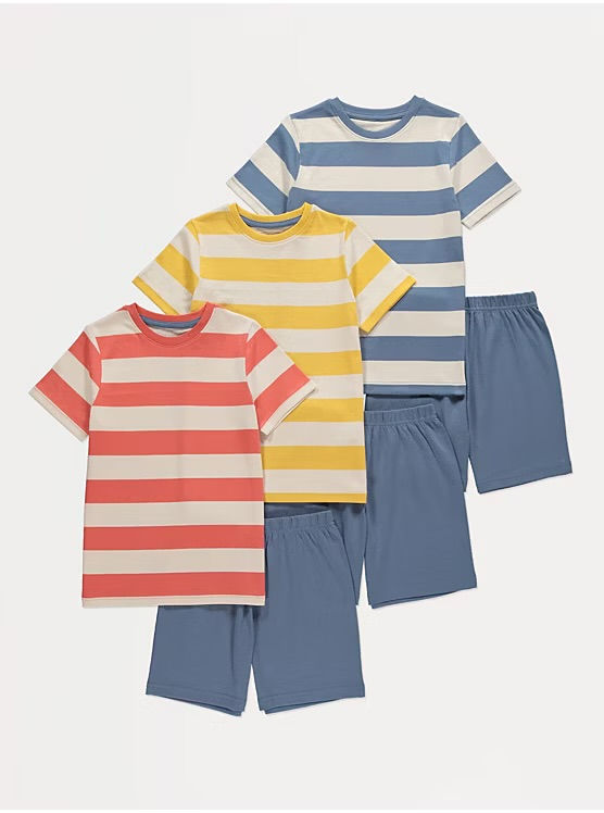 3 Pack Shortie Pyjamas