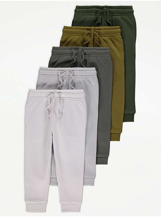 5 Pack Plain Joggers