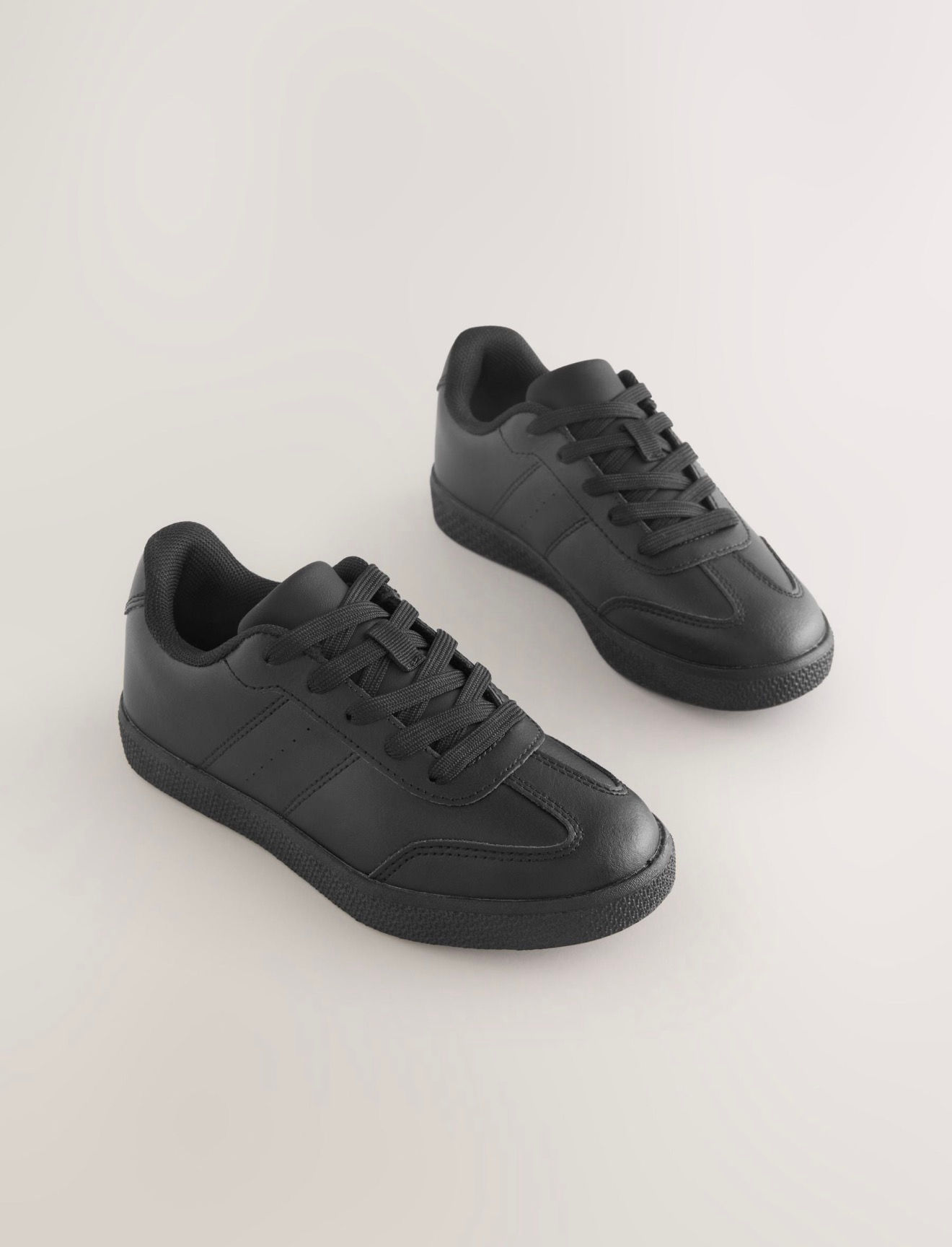 Black Lace Up School Shoes