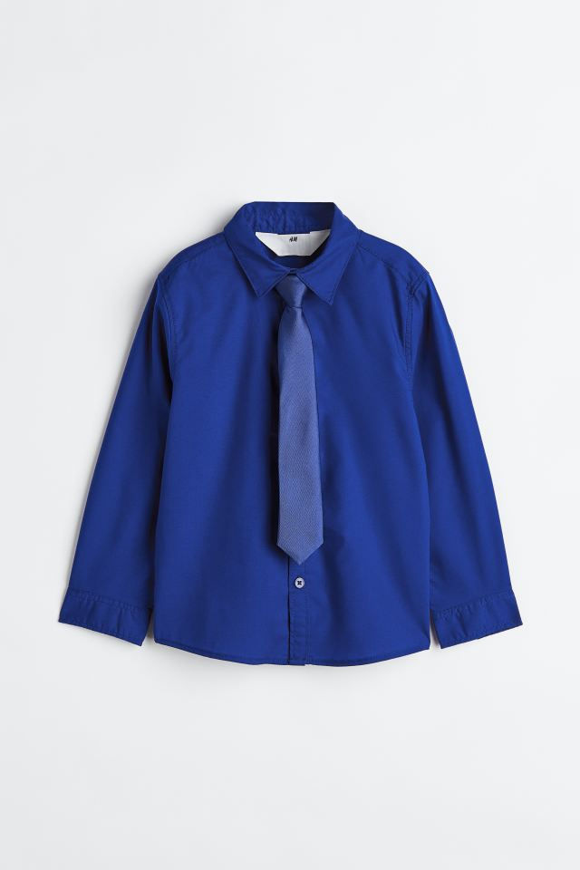 Blue Shirt with Tie