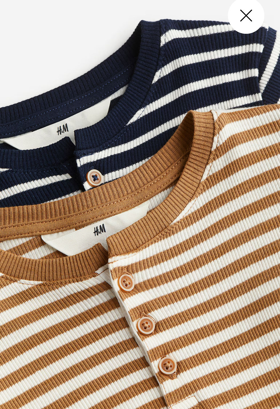 Thumbnail: 2 Pack Ribbed Henley Tops