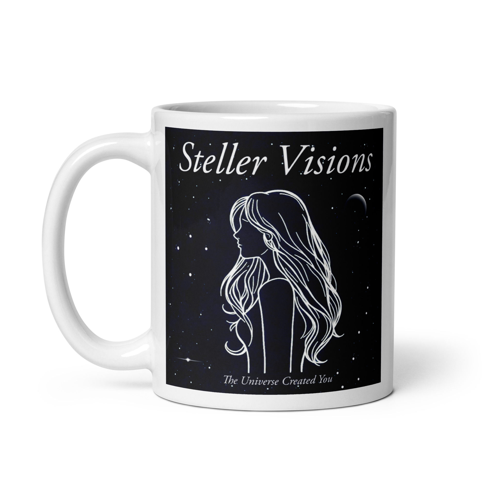 White glossy mug