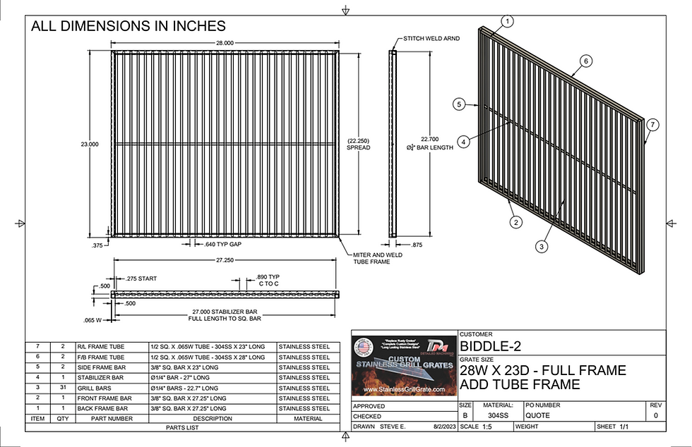 Thumbnail: BIDDLE - 4 CUSTOM GRATES