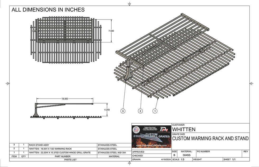 Thumbnail: WHITTEN - CUSTOM WARMING RACK AND STAND