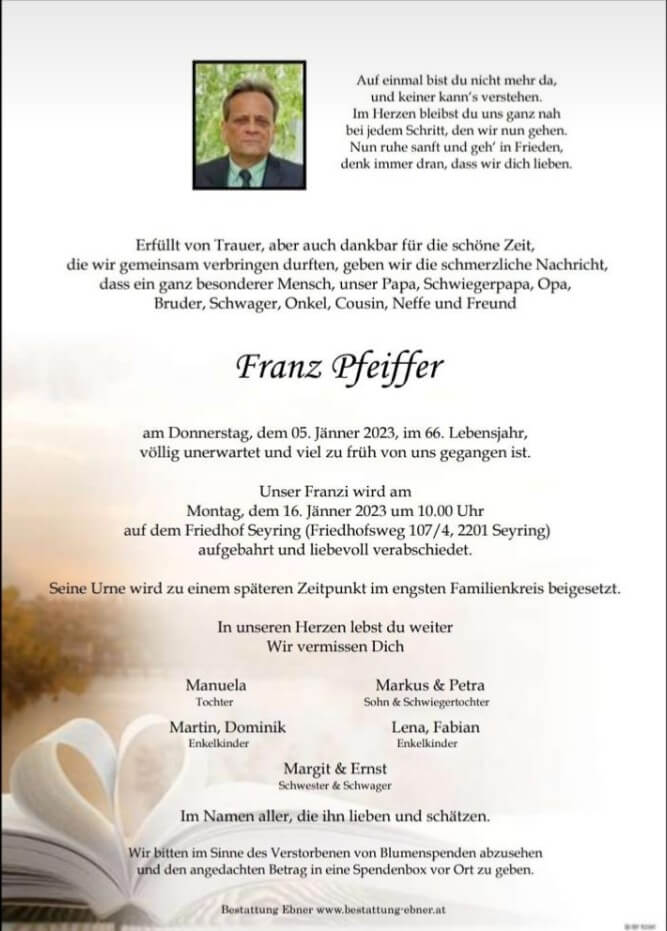 Bild der Parte von Franz Pfeiffer