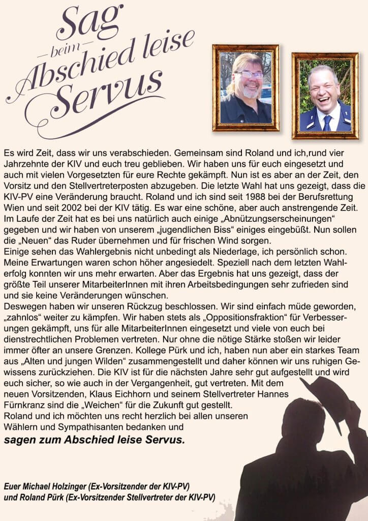 Abschiedsbrief mit Fotos