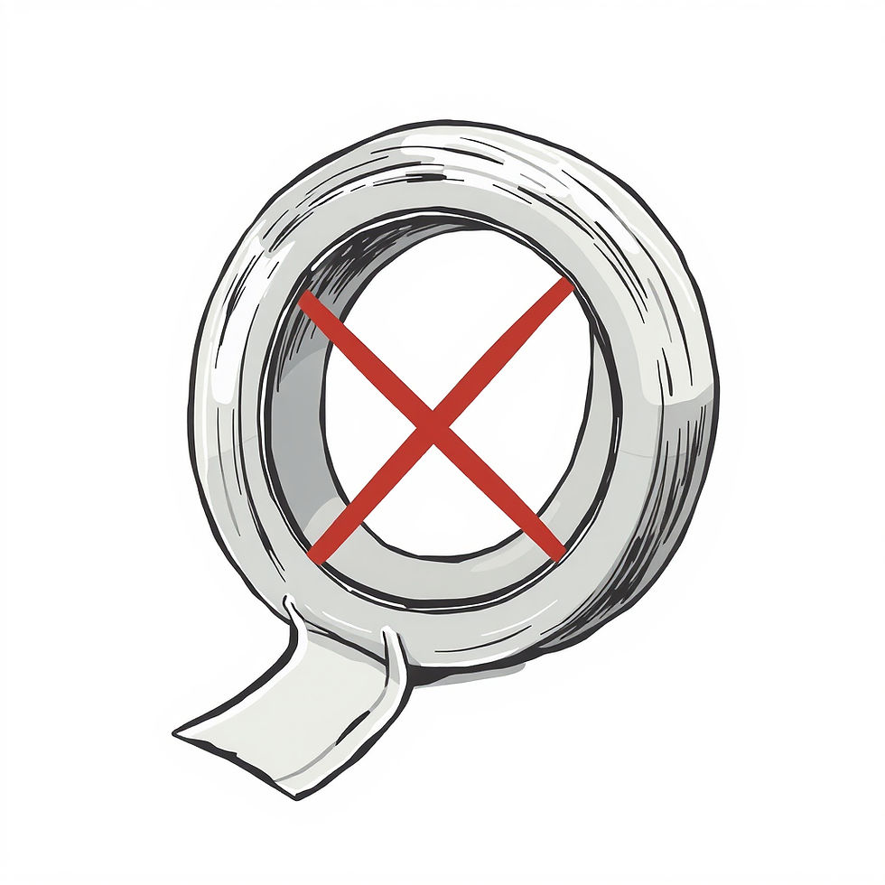 packing tape with an x across it symbolizing you dont need it.jpg