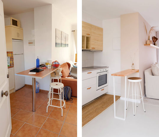 Transformación cocina: antes y después, diseño moderno por Noogar Fuerteventura.