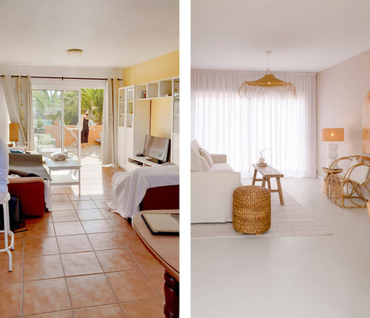 Transformación salón: antes y después, estilo boho chic, noogar.com