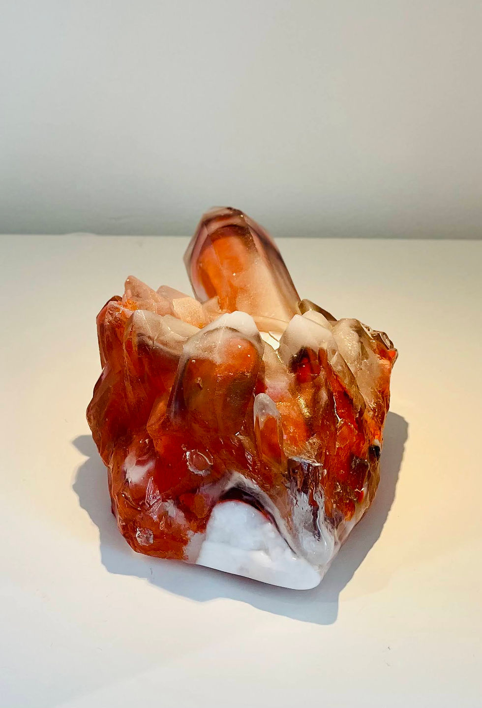 Thumbnail: Michelle Atkinson Orange Mix Cast Glass 'Quartz' Tealight Holder