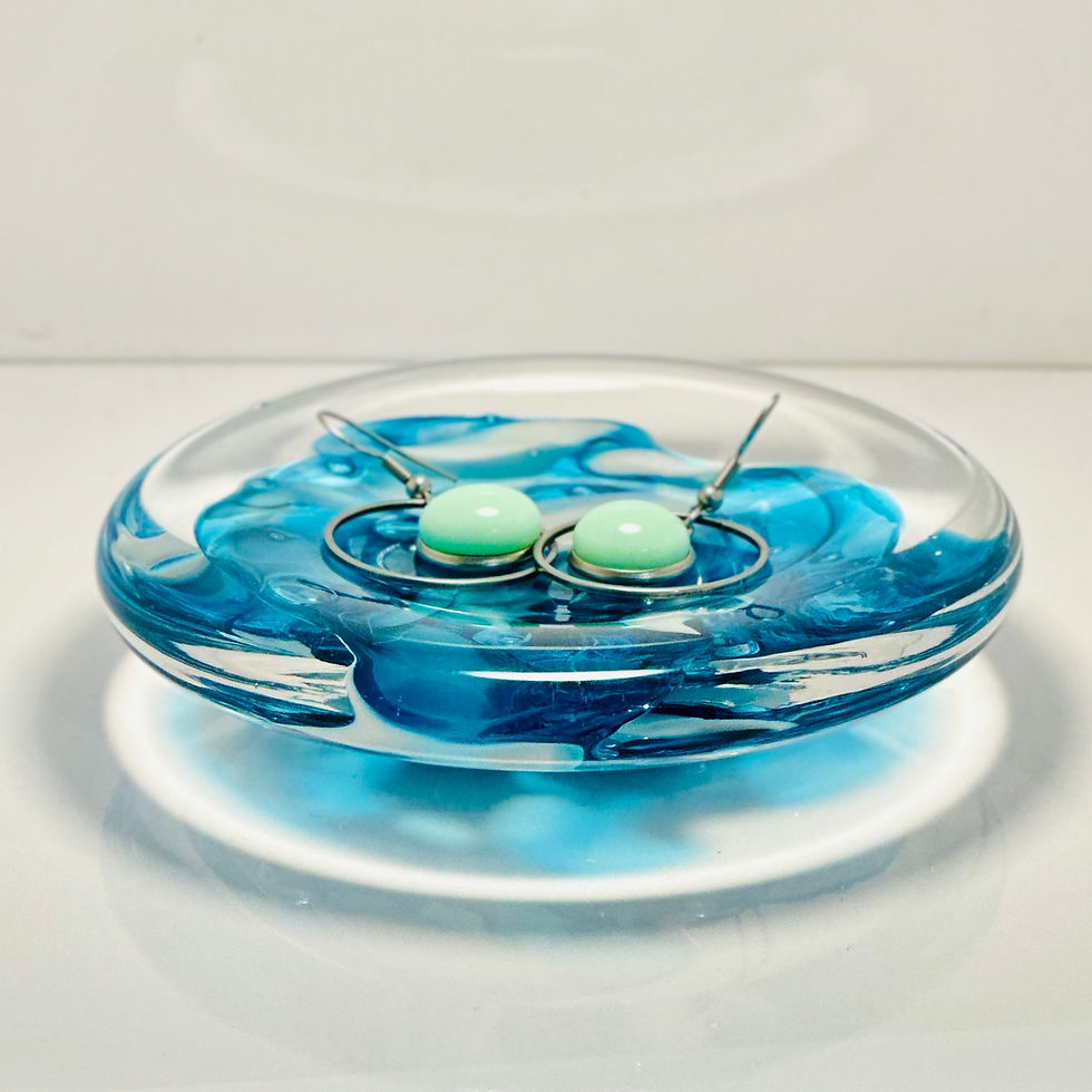 Thumbnail: Leia Guo Blue + White Glass Trinket Dish