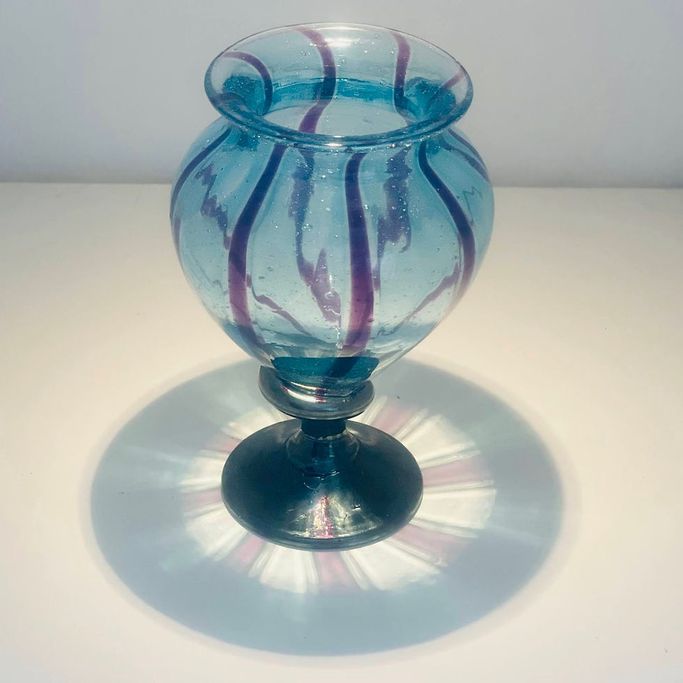 Thumbnail: Barry Fairbairn Blue + Purple Short Footed Vase