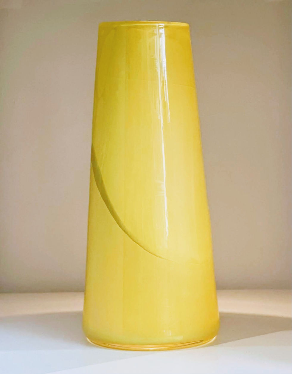 Thumbnail: Melony Stieben Tall Yellow/White Cone Vase