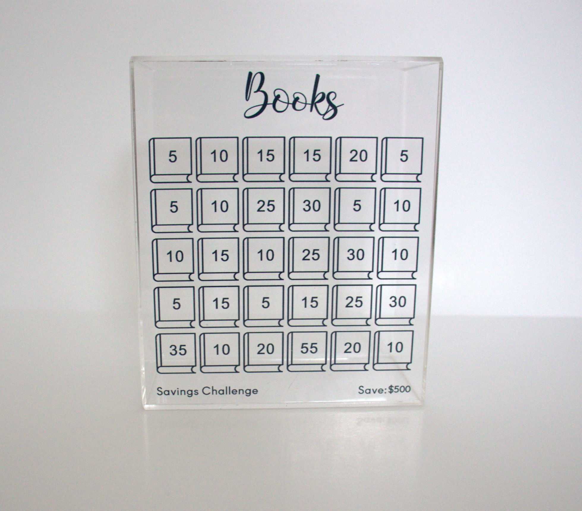 Book Savings Challenge Piggy Bank