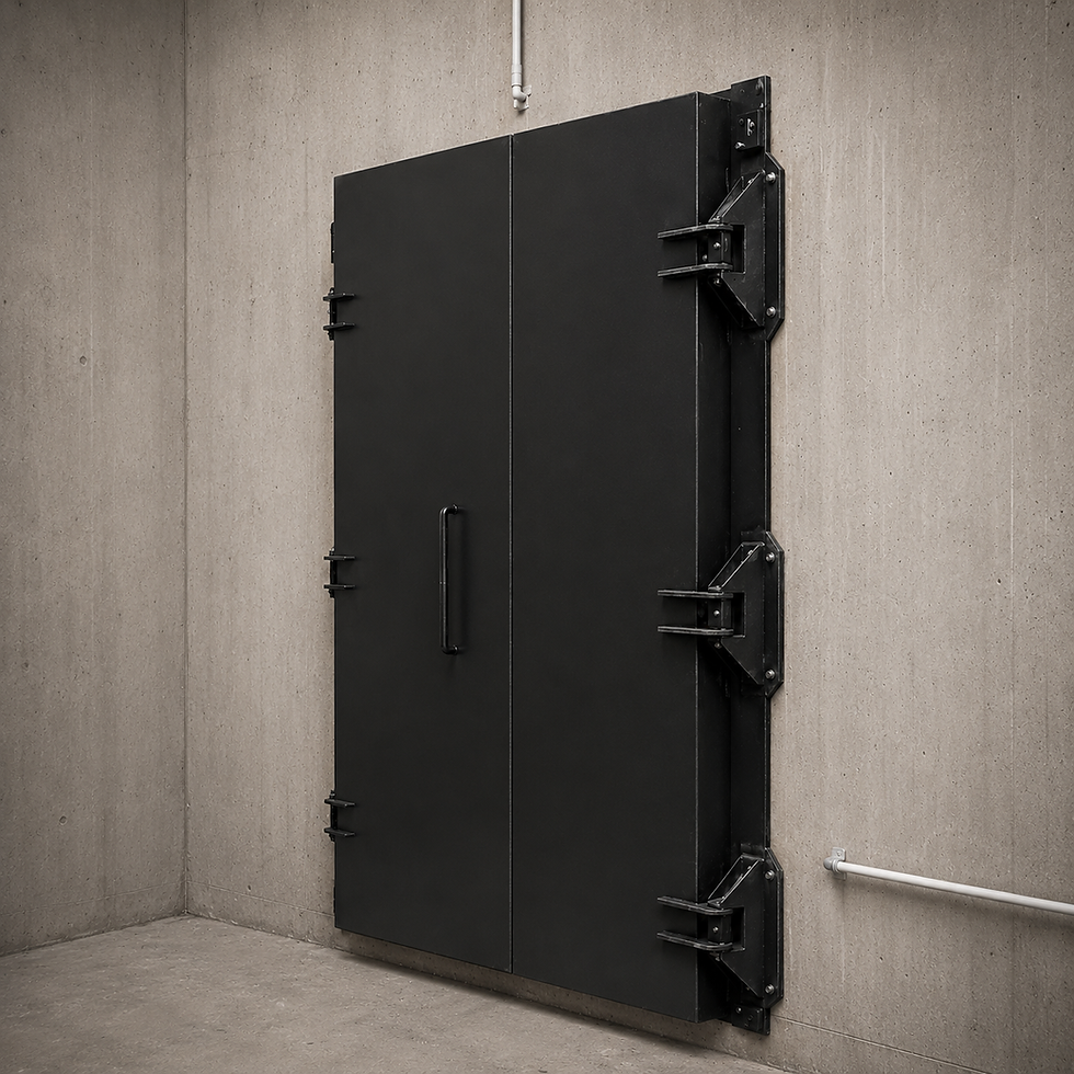 Special blast double doors 20 bar installed in a bunker