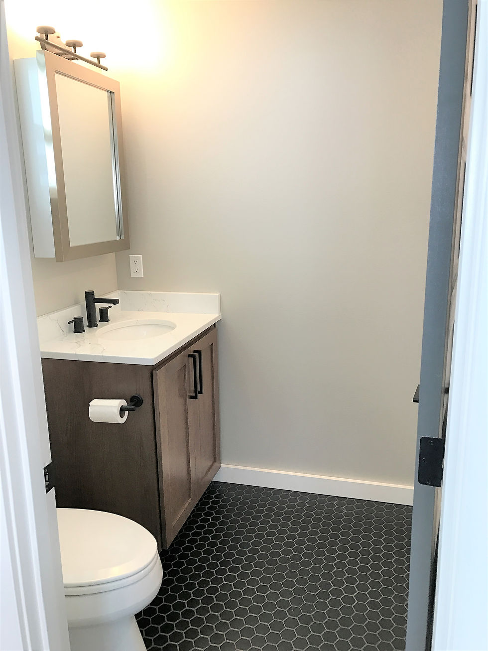 Master bath with tiled shower