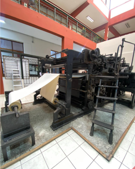 Máquina de impresión:” LA ROTATIVA”    Foto: UJBM/Fatima Cabezas