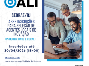 SEBRAE/RJ abre vagas para Processo Seletivo de Agente Local de Inovação com bolsas de R$ 5mil