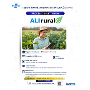 SEBRAE Rio de Janeiro está com inscrições abertas para vagas de Agente Local de Inovação – Rural